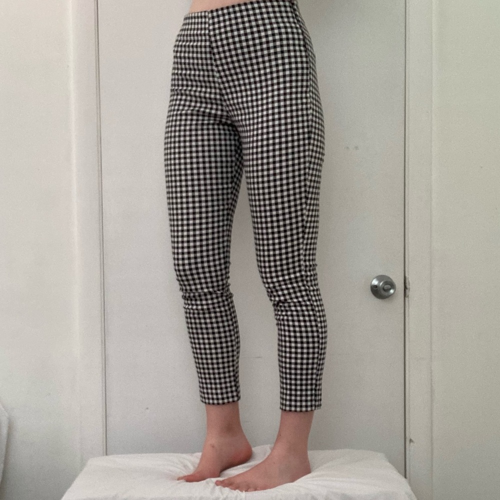 Skinny Gingham Pants